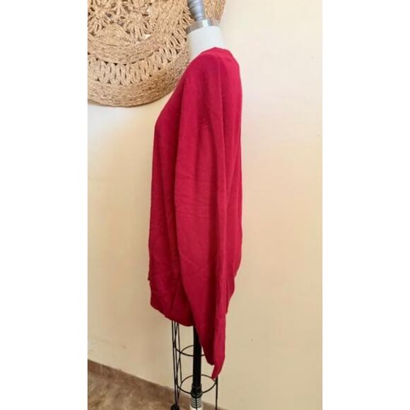 Pronto Uomo 100% Cashmere Sweater XL Red V-Neck Luxury Soft Knit Men’s Pullover - Picture 3 of 5